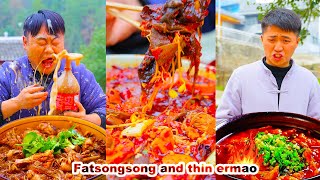 Ginseng VS Brain Flower Who is the brain king Exciting showdown mukbang  chinese food [upl. by Finbur]