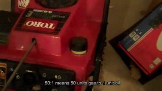 How to mix gas and oil for 2 stroke engines Snowblower example [upl. by Ver199]