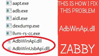 AdbWinApidll how to fix it ZABBY TUTORIAIS [upl. by Slotnick]