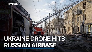 Ukraine hits Russian air base in large drone attack [upl. by Anasxor]