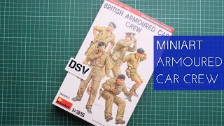 Miniart 135 British Armored Car Crew 35387 Review [upl. by Ahsuatan]