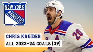 Chris Kreider 20 All 39 Goals of the 202324 NHL Season [upl. by Adnopoz935]