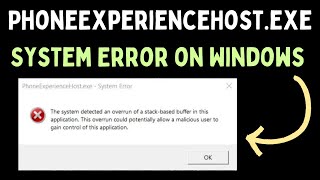 How to Fix PhoneExperienceHostexe System Error on Windows 11 [upl. by Herzog]