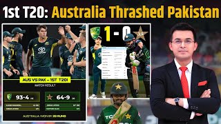 AUS vs PAK Australia thrashed Pakistan by 29 runs in the 1st T20I  Unbelievable collapse of Pak [upl. by Yorgen]