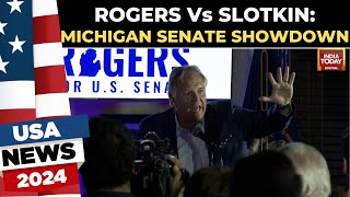 Mike Rogers Celebrates Michigan GOP Senate Primary Win Faces Elissa Slotkin in November  US News [upl. by Isdnyl]