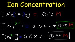 Ion Concentration in Solutions From Molarity Chemistry Practice Problems [upl. by Croner]