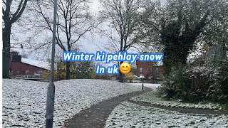 Winter’s first snow in UK ☺️very cold 🥶 enjoy the video [upl. by Rydder559]