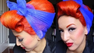 Vintage Pinup Hair Tutorial Beehive Bouffant [upl. by Mcmaster]