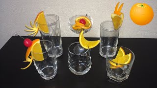 Very simple cocktail decoration orange edition ／ 超簡単♪ カクテル・デコレーションオレンジ編 [upl. by Suiravaj]