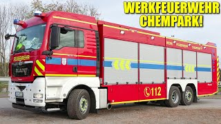 WERKFEUERWEHR CHEMPARK LEVERKUSEN  Showfahrt mit 27 Einsatzfahrzeugen amp Fahrzeugausstellung [upl. by Agate]