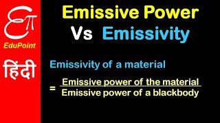 Emissive Power and relation with Emissivity  video in HINDI [upl. by Leigha998]