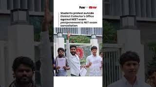 Students protest outside Collectors Office against NEET exam postponement amp NET exam cancellation [upl. by Kasey]