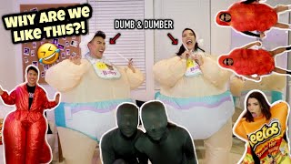 TRYING ON FUNNY HALLOWEEN COSTUMES  Louies Life [upl. by Elocon]