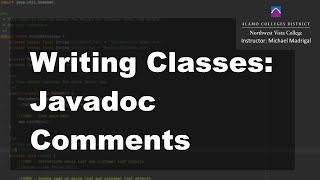 Java 1 Online 414 Writing Classes Javadoc Comments [upl. by Aramenta]