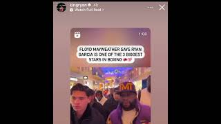 Floyd Mayweather says 3 biggest names in boxing  canelo ryan garcia and gervonta davis [upl. by Ebbie]