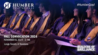 HumberGrad Fall 2024  Ceremony 5 of 5  November 8 at 3 pm [upl. by Irep]