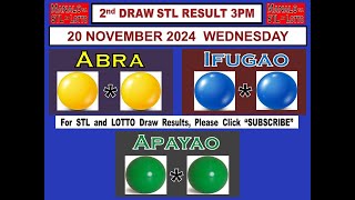 STL 2ND Draw 3PM Result STL Abra STL Ifugao STL Apayao 20 November 2024 WEDNESDAY [upl. by Alsi812]