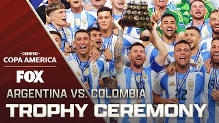 2024 Copa América Final Argentinas trophy ceremony following 10 victory over Colombia [upl. by Gabel582]