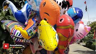 Penjual balon karakter warna warni lucu balon gas udara balon terbang [upl. by Nataniel]