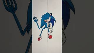 Shin Sonic and Sonic Split Drawing art drawing sonic shorts [upl. by Anett]