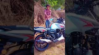 Video apache white bs6 160 cc bhojpuri song shortfeed viralshort trending [upl. by Sorgalim427]