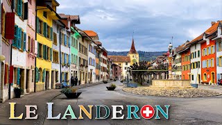 Le Landeron a fortified Swiss Town with very colorful Houses 🇨🇭 4K Walk [upl. by Quiteria]