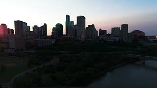 Sunset Edmonton The Muttart Conservatory LRT Bridge July 1224 [upl. by Bahr]