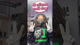 how much i made on a 5 client nail day🤑 nails nailtechvlog nailtech nailvideos [upl. by Tserrof]