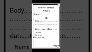 How to write Notice  Notice writing format 🔥🔥💯  shorts [upl. by Trenna148]