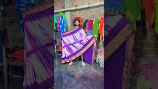 Silk saree purple colour saree trending silksaree painting silkshorts viralvideo indiatiedye [upl. by Berkshire]