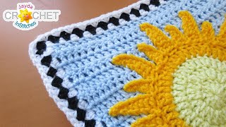 The Two Stitch Crochet Pattern  Folk Art Calendar Blanket 2019  Border [upl. by Sidonius]