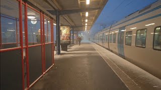 Sweden Stockholm train ride from Rotebro to Arlanda Airport 1X elevator [upl. by Anneg]