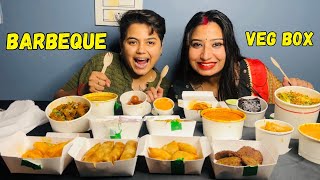 ASMR Eating Barbeque Nation Biggest Veg Meal Box  YashalsMukbang [upl. by Goeselt]