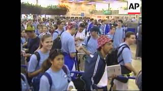 Arrival of US contingent for 16th Maccabiah Games [upl. by Allecnirp]