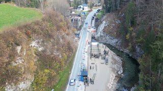 Behelfsbrücken Pass Gschütt Straße [upl. by Levy]