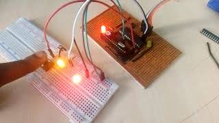 Control Two LEDs using Push Button Switch  AVR Microcontroller Program [upl. by Allare]