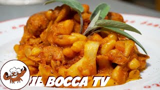 733  Funghi salsiccia e fagioli ci condisci anche i ravioli secondo facile gustoso e genuino [upl. by Akenihs824]