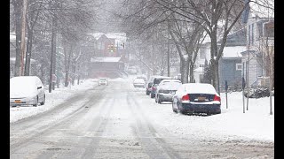 Beautifull Snow Fall in New York City snowfall snowfallsounds newyorkcity manhattanstreets [upl. by Batha]