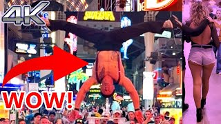 Most Exciting Night at Fremont Street Ever 4K Walking Downtown Las Vegas [upl. by Ylrak622]