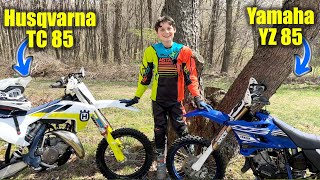 KTM Husqvarna TC 85 vs Yamaha YZ 85 2Stroke Dirt Bike SHOOTOUT [upl. by Goddard]