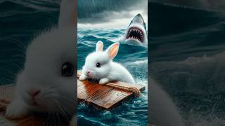 🐰Cute rabbit Rescued the Poor little Dolphin rabbit cat kitten funny ai [upl. by Nobie451]