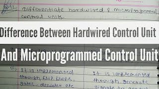 Difference between Hardwired Control Unit amp Microprogrammed Control Unit  COA [upl. by Garlinda]