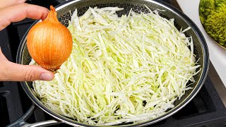 Cabbage with onions is tastier than meat Easy quick and very delicious dinner recipe [upl. by Carrissa]