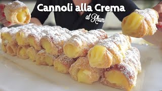 CANNOLI ALLA CREMA al Rum di PASTA SFOGLIA facili veloci ed economici [upl. by Volotta]