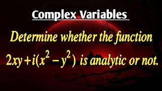 fz2xyix2y2 is analytic or not  Analytic Function  CauchyRiemann Equations [upl. by Mcclenaghan]