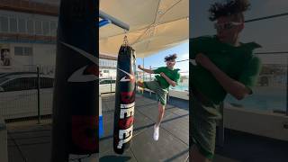 Keemokazi hits the heavy bag and shows off his skills 😳 [upl. by Hacissej]