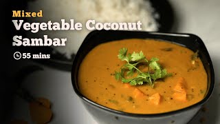 Mixed Vegetable Coconut Sambar  Vegetable Sambar  Easy Sambar Recipes  Cookd [upl. by Buyse]