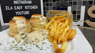 🇫🇷🇧🇪 recette facile du vol au vent  bouchées à la reine aux poulets et aux champignons 😋😋😋 [upl. by Emmye524]