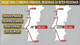 Novo Passe Ferroviário Nacional por 20 euros O que já se sabe sobre a medida [upl. by Lletram]