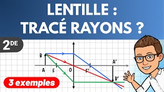 Lentille  tracé des rayons lumineux ✅ 3 exemples  Lycée  Optique [upl. by Vincenta]